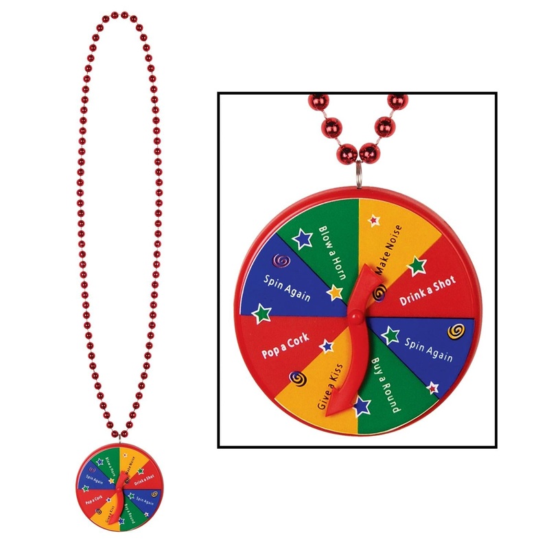 12 Pack Beistle Bead Necklace with New Year Spinner Medallion