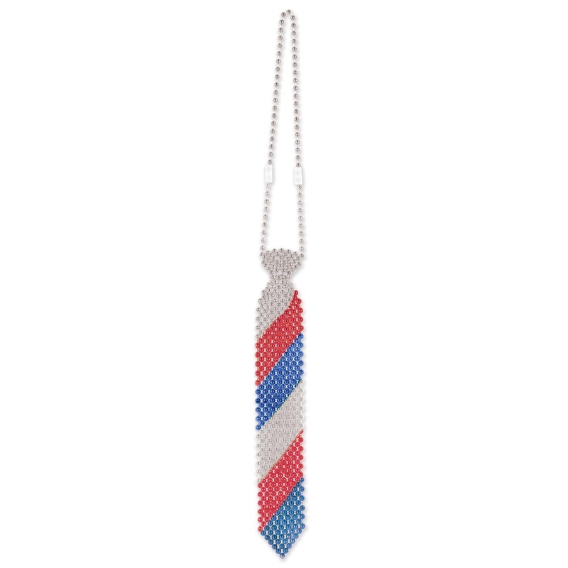 12 Pack Beistle Beaded Patriotic Tie