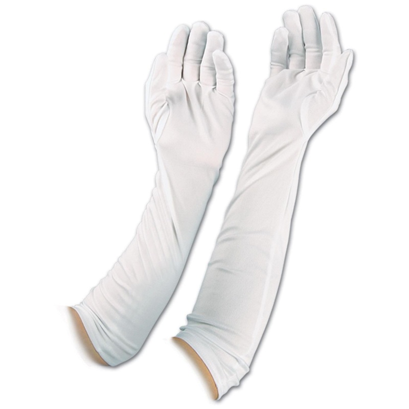 12 Pair Beistle Evening Gloves- White