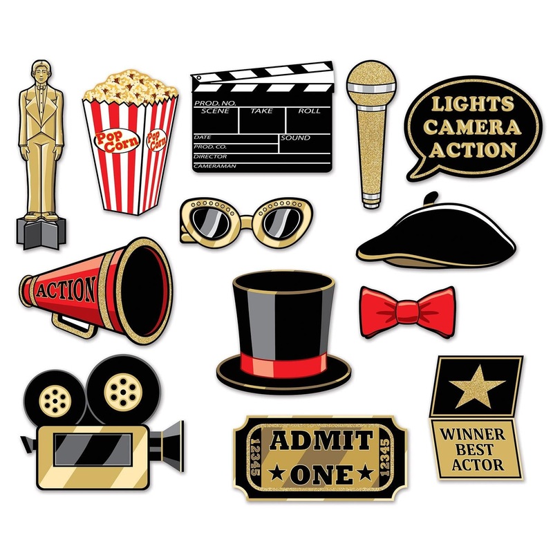 156 Piece Beistle Awards Night Glittered Party Photo Fun Signs