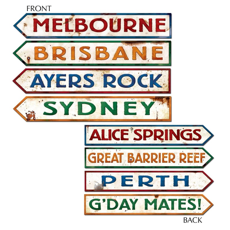 48 Pack Beistle Australian Street Sign Party Cutouts