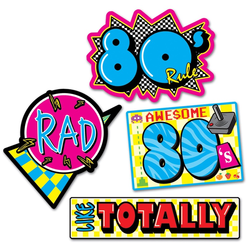 48 Pack Beistle Awesome 80's Party Cutouts