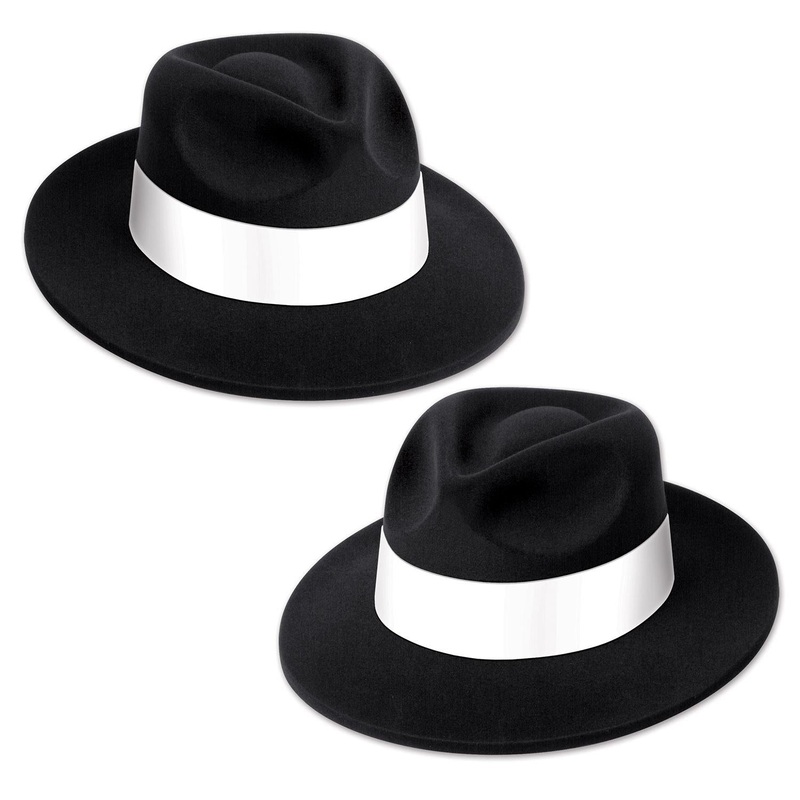 25 Pack Beistle Black Velour Fedora with Band