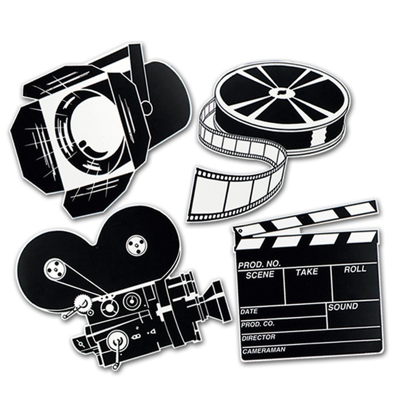 48 Pack Beistle Movie Set Party Cutouts- Black