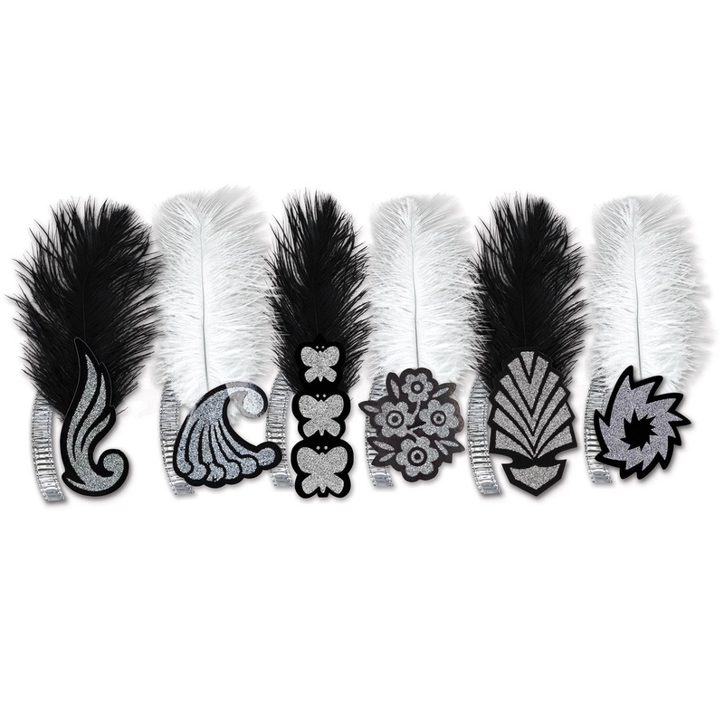 50 Pack Beistle New Year's Eve Black/White Roaring 20's Tiara