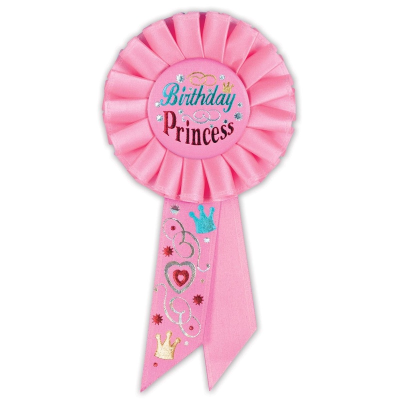 6 Pack Beistle Birthday Princess Rosette- Light Pink