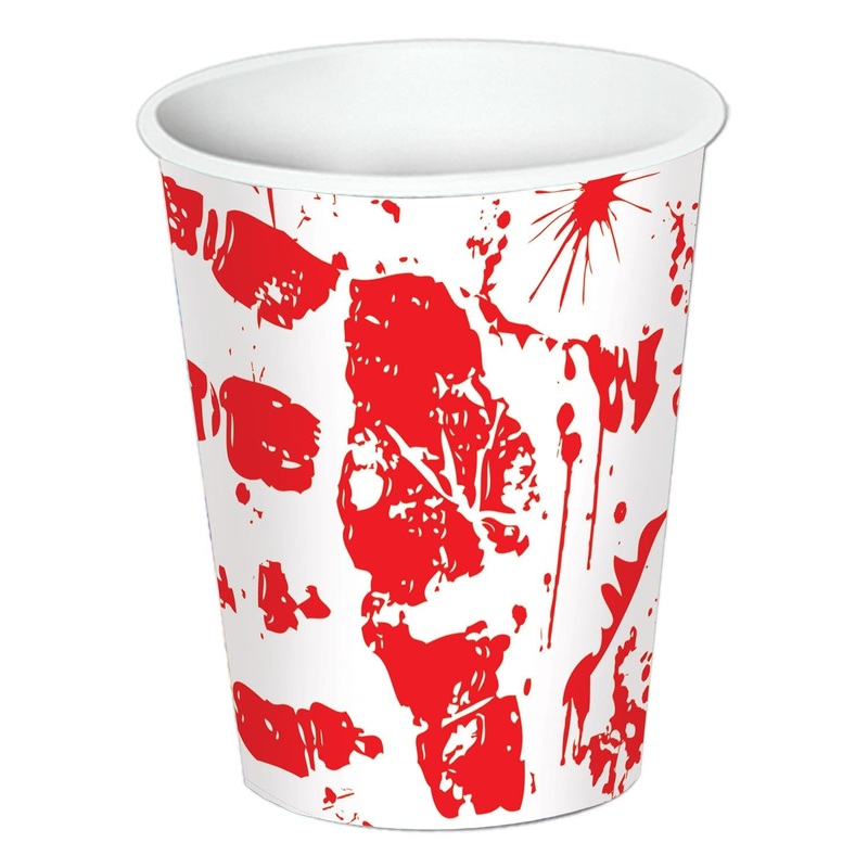 96 Pack Beistle Halloween Bloody Handprints Beverage Cups