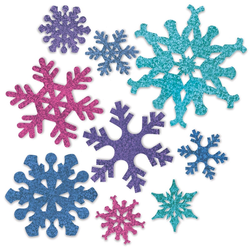 108 Pack Beistle Christmas Snowflake Cutouts- Asst Colors