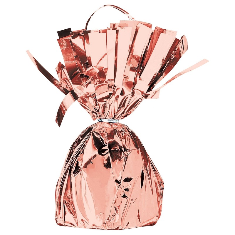 12 Pack Beistle Metallic Wrapped Balloon Weight rose gold