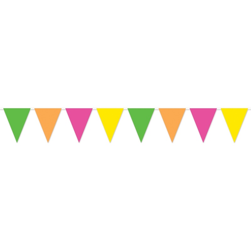 12 Pack Beistle Neon Pennant Banner