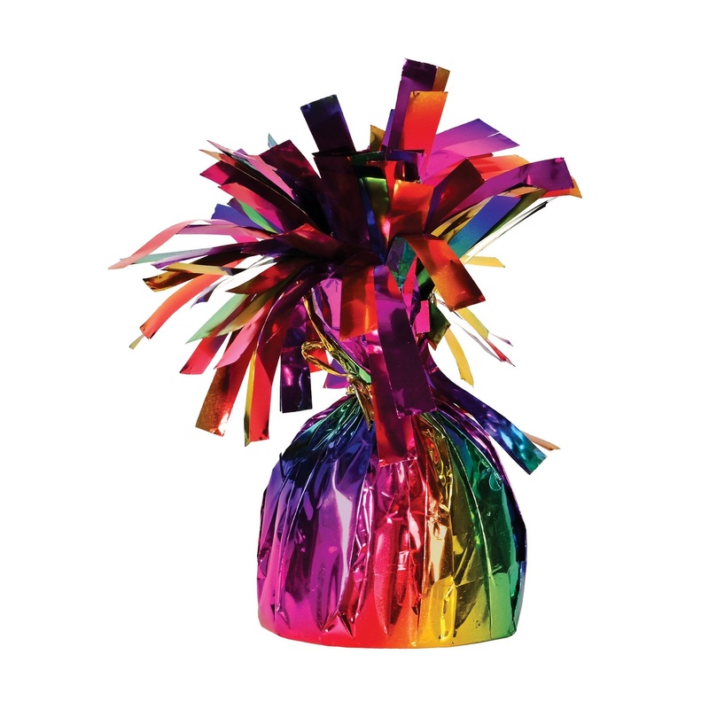 12 Pack Beistle Rainbow Metallic Wrapped Balloon Weight