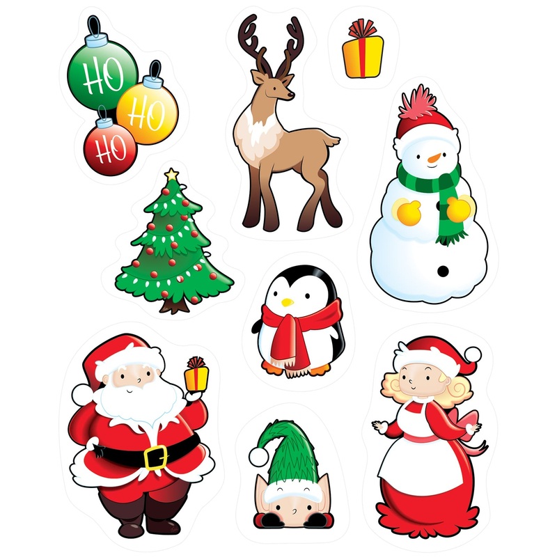 12 Pack Beistle Santa/Friends Cling Sheet