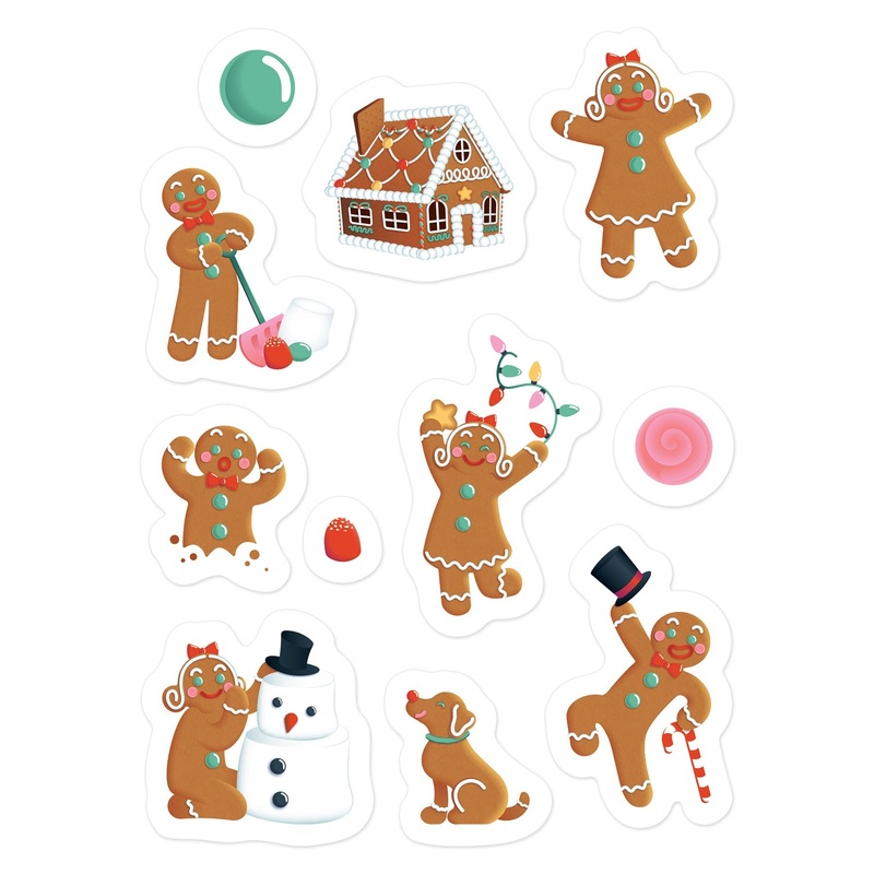 12 Packs Beistle Gingerbread Stickers 4/Pack