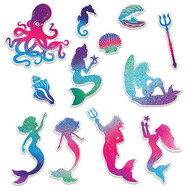 144 Pack Beistle Mermaid Party Cutouts