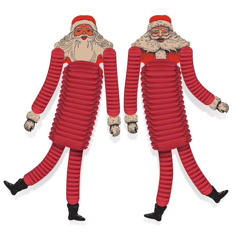 24 Piece Beistle Vintage Christmas Santa Tissue Dancers