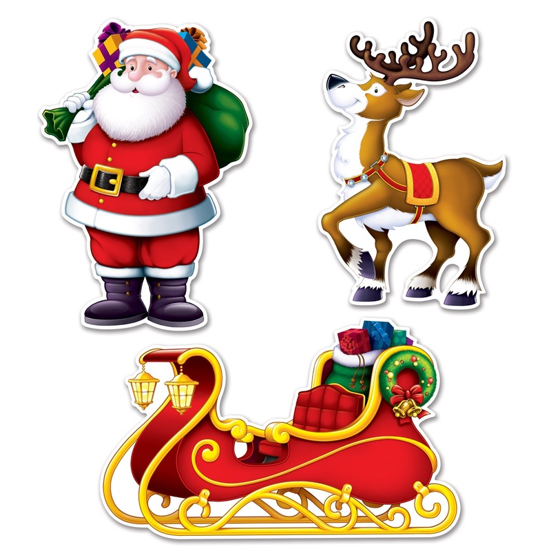 36 Pack Beistle Santa, Sleigh/Reindeer Cutout Decorations