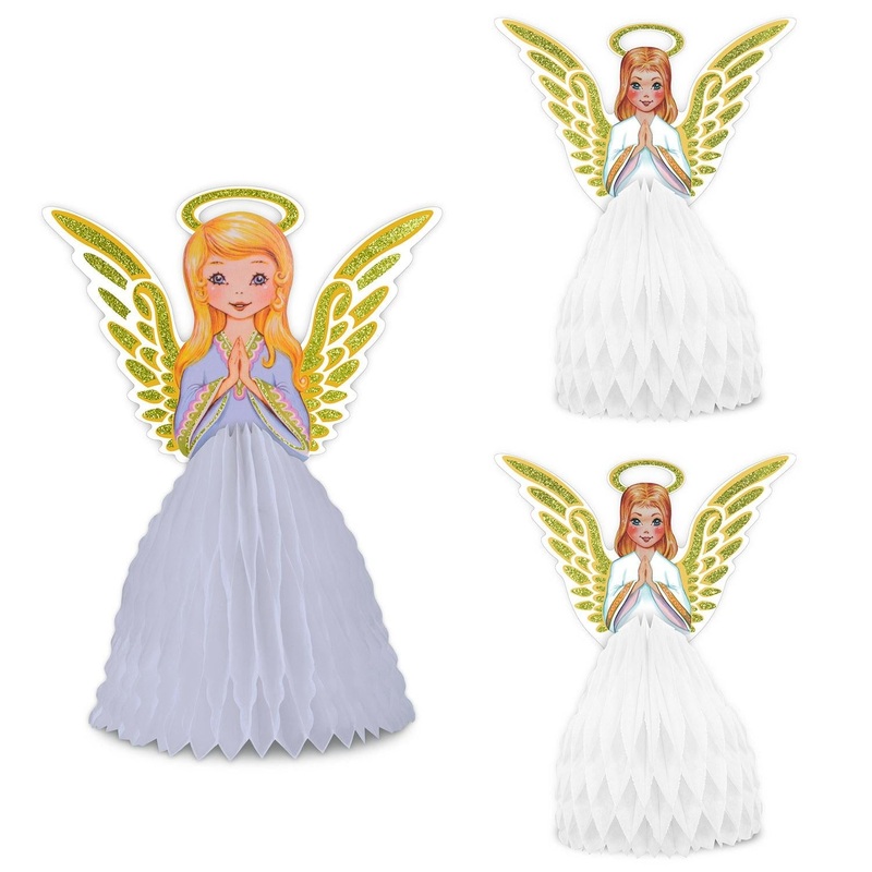 36 Pack Beistle Vintage Christmas Angel Centerpiece Set