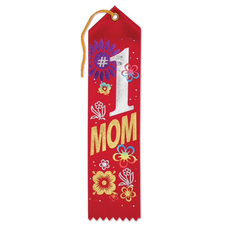 6 Pack Beistle #1 Mom Mother's Day Award Ribbon
