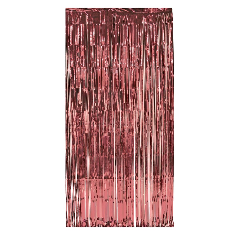 6 Pack Beistle 1-Ply Gleam 'N Party Curtain - rose gold