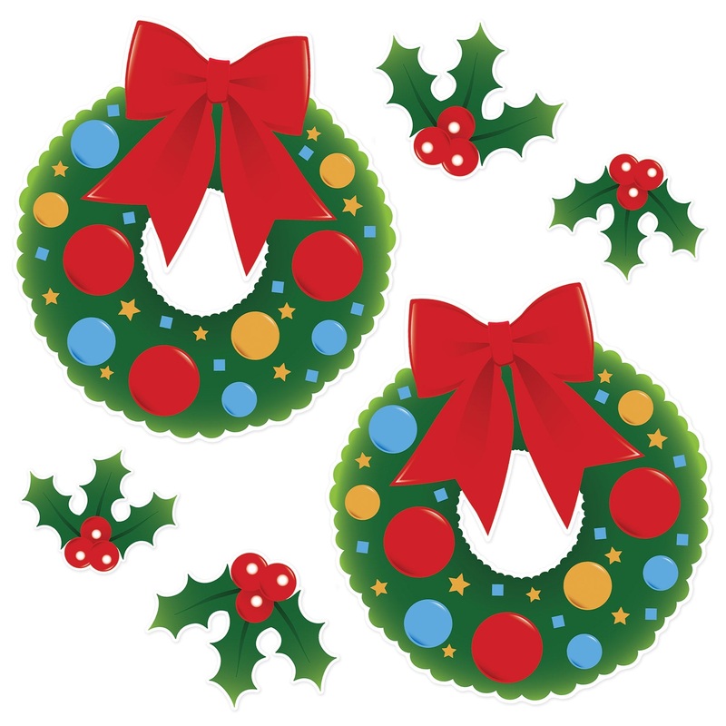72 Pack Beistle Holly/Wreath Cutout Decorations