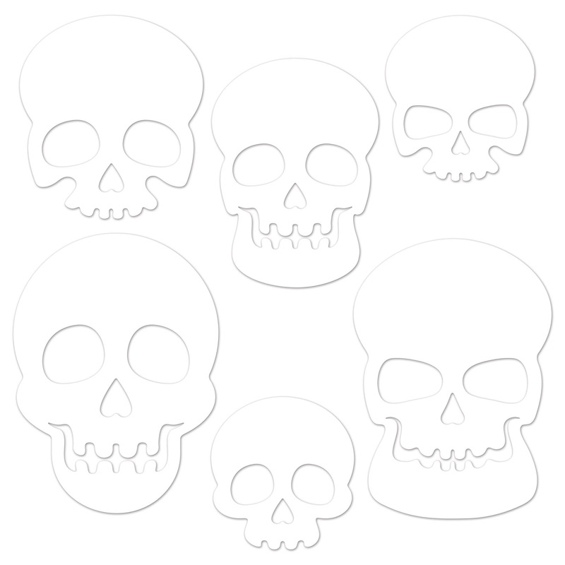 72 Pack Beistle Plastic Die-Cut Skull Decorations