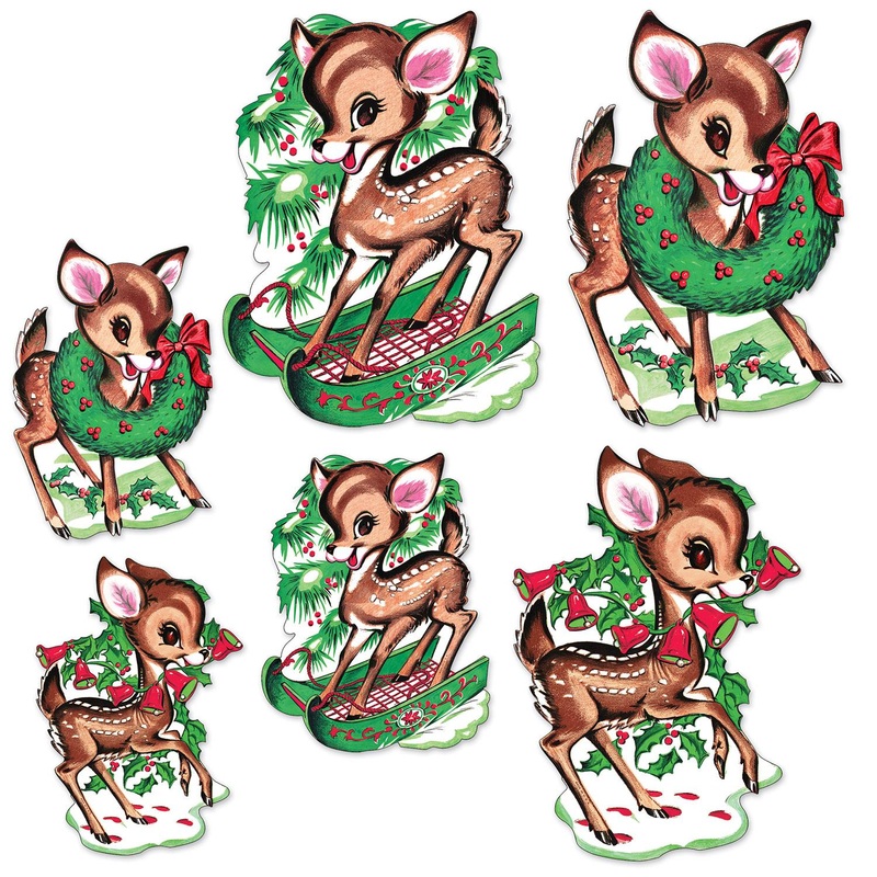 72 Pack Beistle Vintage Christmas Reindeer Cutouts