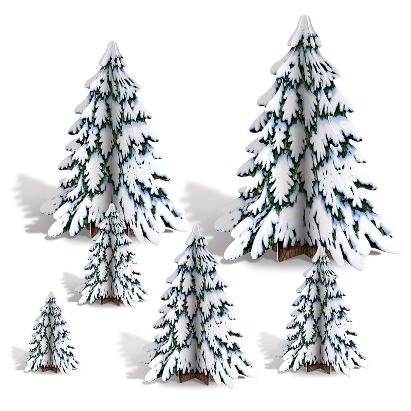 72 Piece Beistle Christmas 3-D Winter Pine Tree Centerpieces