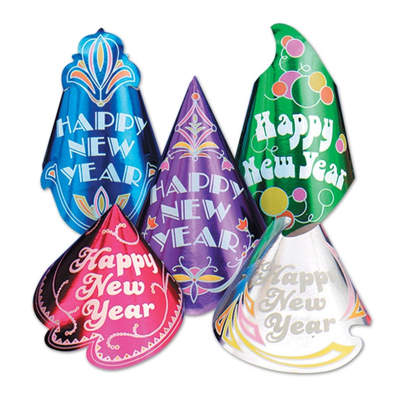 50 Pack Beistle Champagne Hat New Year's Eve Party Kit