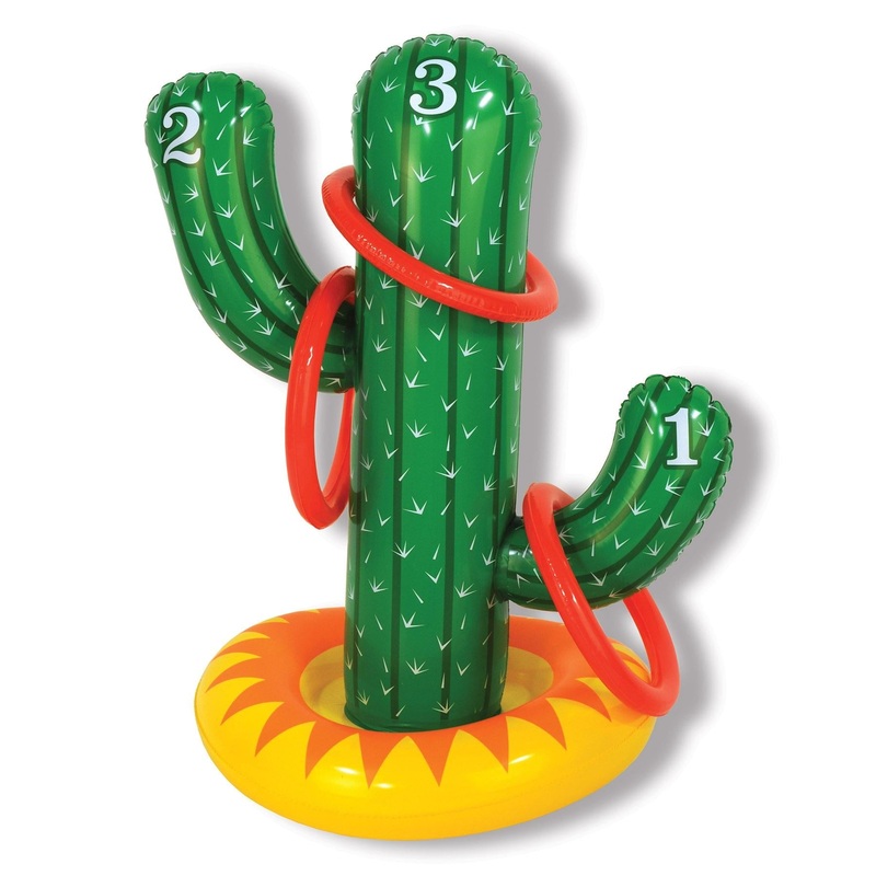 6 Pack Beistle Inflatable Cactus Party Ring Toss Game
