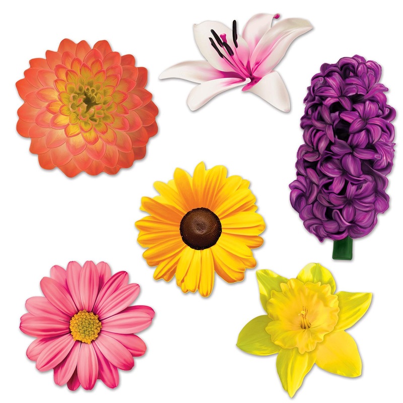 72 Pack Beistle Flower Party Cutouts