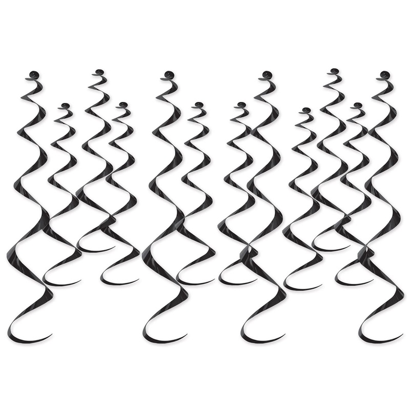 72 Pack Beistle Metallic Party Whirls black