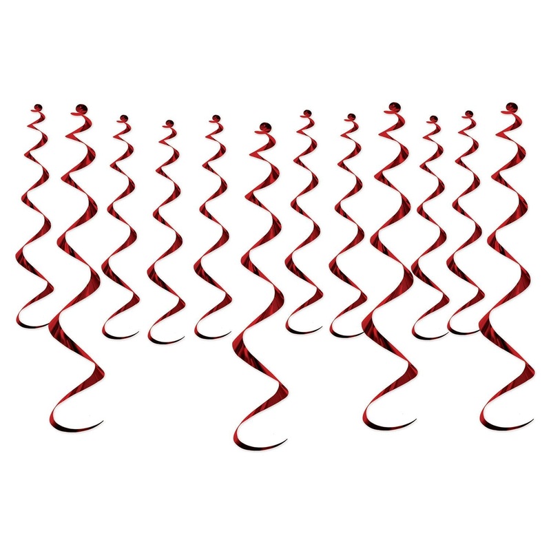 72 Pack Beistle Metallic Party Whirls - burgundy
