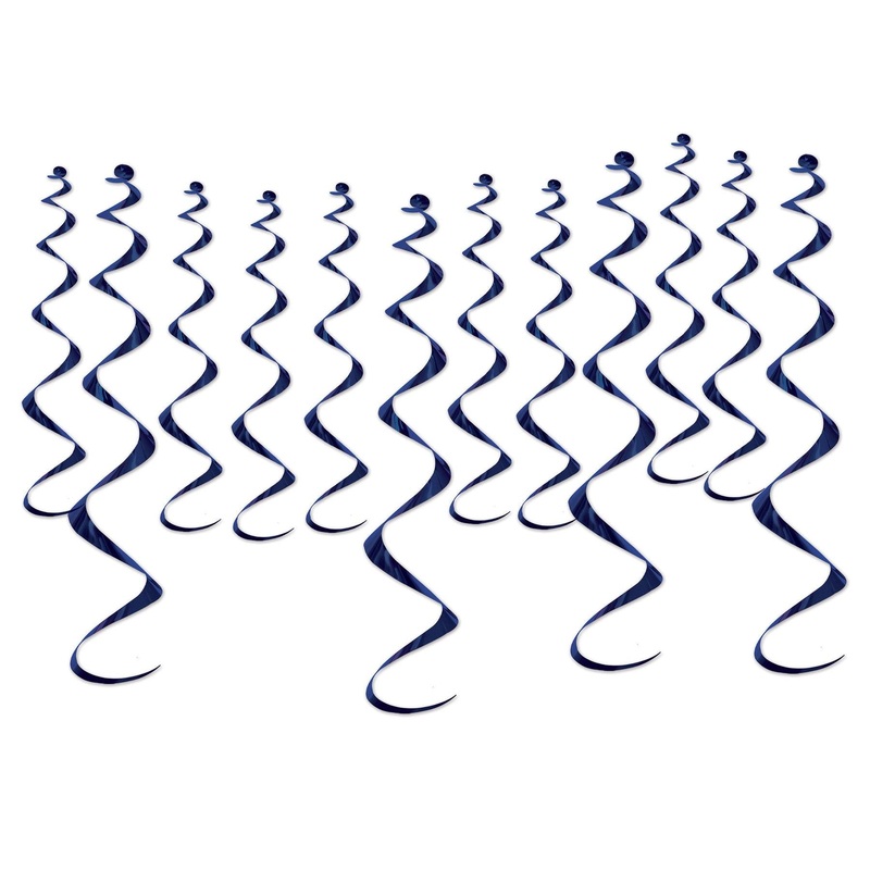 72 Pack Beistle Metallic Party Whirls - navy