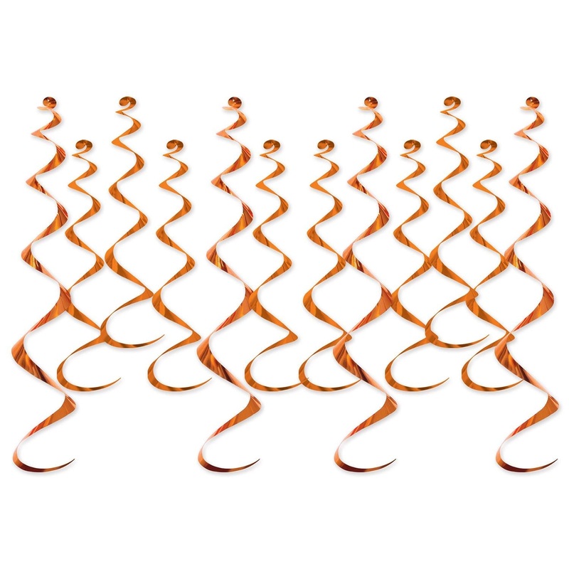 72 Pack Beistle Metallic Party Whirls orange
