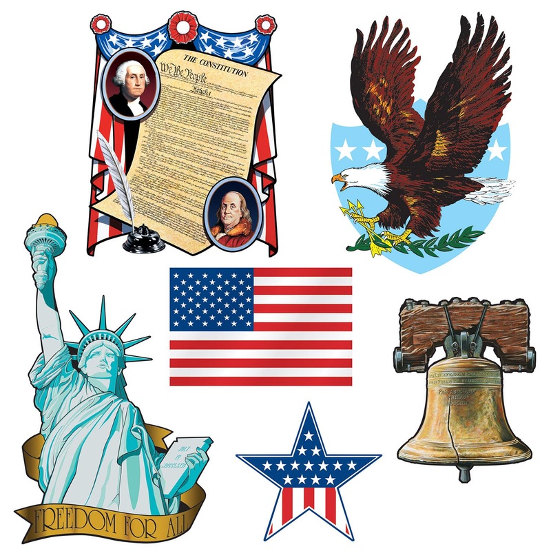 72 Pack Beistle Patriotic Party Cutouts