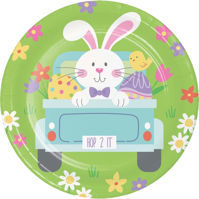 Hippity Hoppity Easter 6.75" Paper Dessert Plate (8/Pkg)