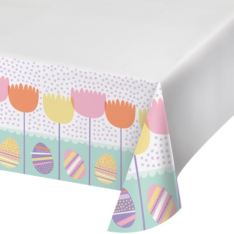 Modern Easter Paper Tablecover Border Print, 54"x 96"