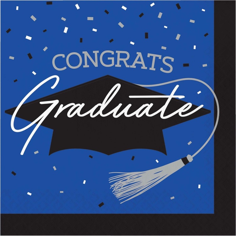 Cobalt Blue Graduation Luncheon Napkins (36/Pkg)