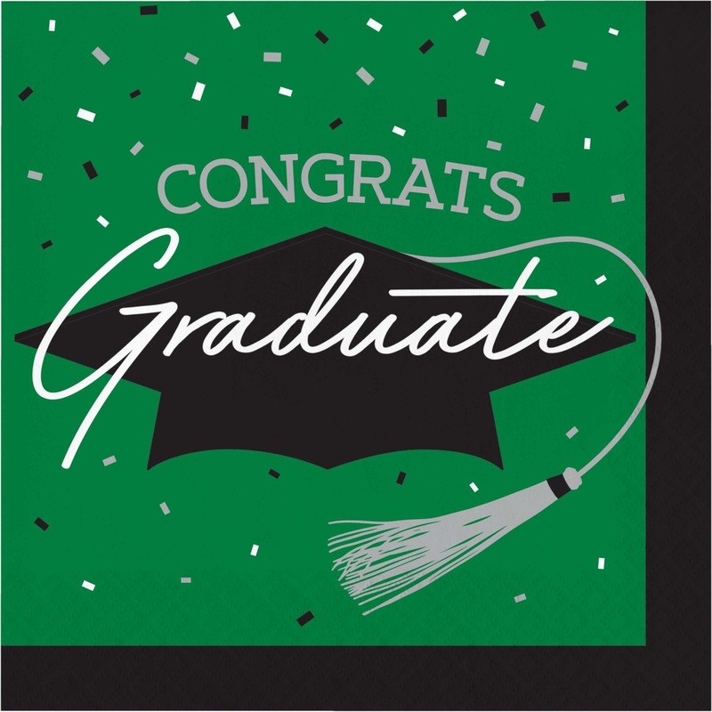Emerald Green Graduation Luncheon Napkins (36/Pkg)